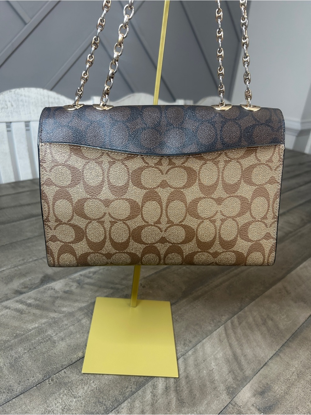 Coach Lane Shoulder Bag Blocked Signature Canvas Leather Purse C1539 - Picture 6 of 11